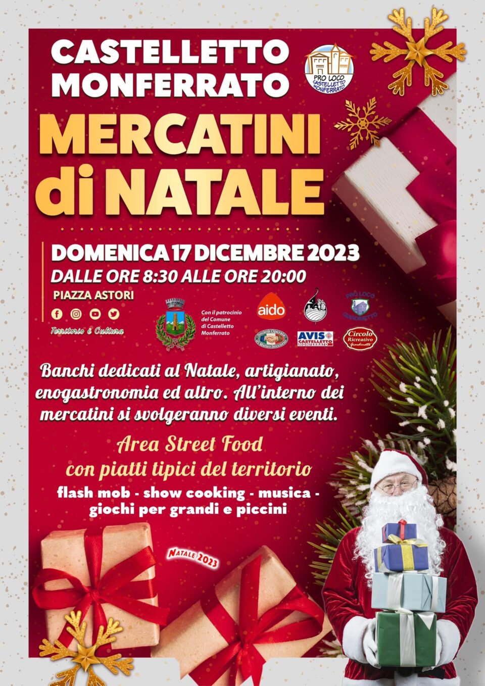 Tantissimi gli eventi in programma per Natale a Castelletto Monferrato, in provincia di Alessandria - Piemonte dal 08 al  22dicembre 2023.